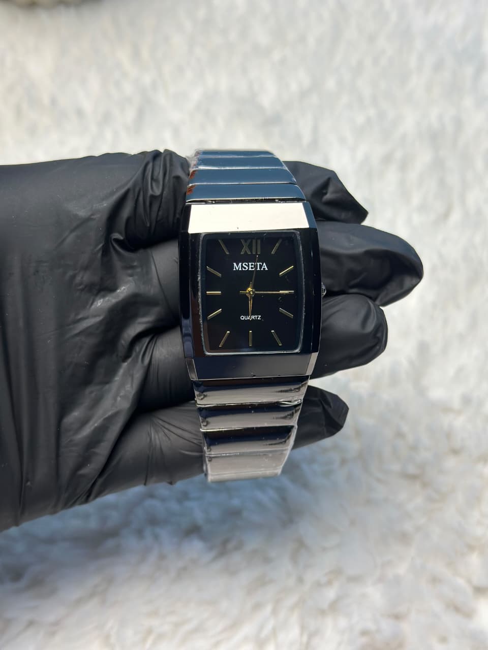 Men’s Luxury Black Quartz Watch – Classic Stainless Steel Design