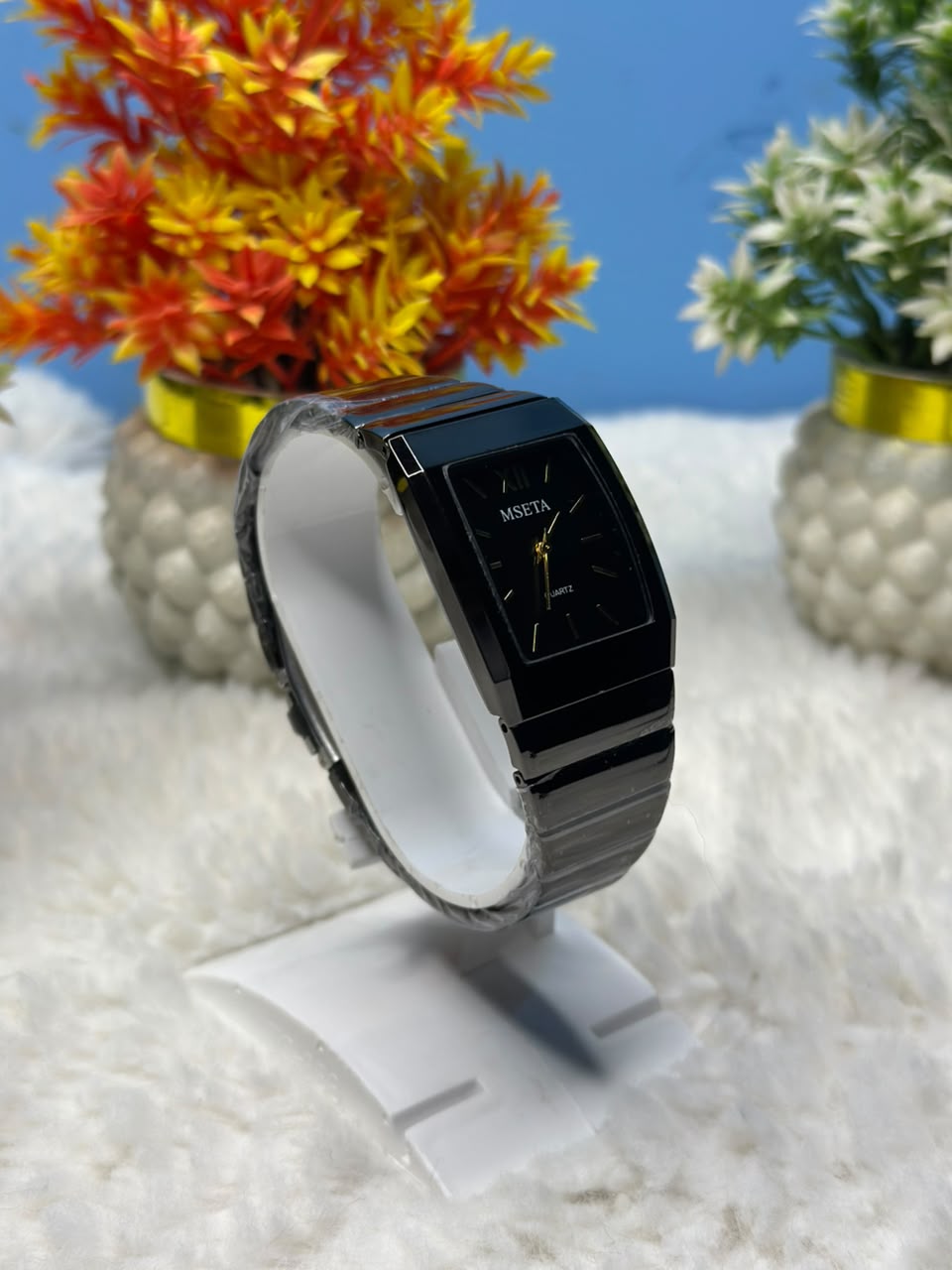 Men’s Luxury Black Quartz Watch – Classic Stainless Steel Design