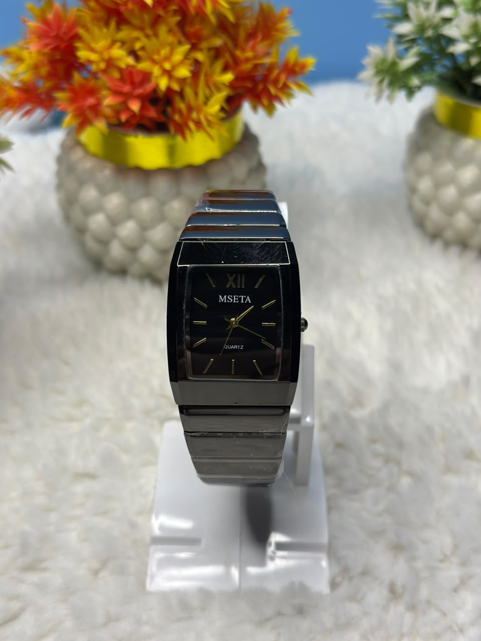 Men’s Luxury Black Quartz Watch – Classic Stainless Steel Design